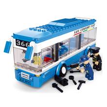 235pcs Blue City Bus Legoings DIY Model Building Blocks Kit Toys Kids Best Gifts 2024 - buy cheap