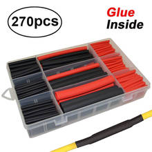 270Pcs 3:1 red black Shrink Ratio Dual Wall Adhesive Lined Heat Shrink Tubing Tube 6 Size Kit shrinkable Tube 19X13X3.2CM WWO 2024 - buy cheap