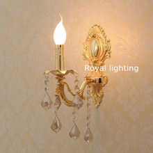led wall sconce crystal lamp home led wall lights modern living room european candle crystal wall lamps sconces bedroom light 2024 - buy cheap