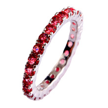 Free Shipping Factory direct Lab red Crystal Silver  Plated Ring Size 6 7 8 9 10 11 12 13 Jewelry Wholesale 2024 - buy cheap