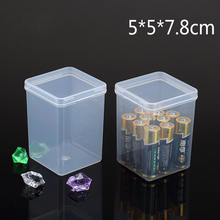 Caja de plástico transparente para guardar joyas, contenedor pequeño para manualidades, 5,2x5,2x8,1mm, 1 unidad 2024 - compra barato