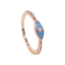 rose gold color classic modern european jewelry lucky enamel eye finger ring 2024 - buy cheap