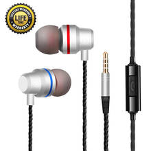 Metal Bass Headphone In-Ear 3.5mm Earphone for Phone Stereo Bass Wired Earpiece With Mic for Samsung Xiaomi Huawei Cellphone 2024 - buy cheap