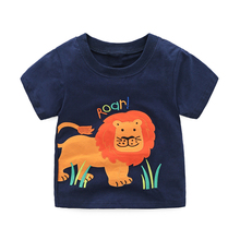 Boys Tops Baby T shirts Summer Short-sleeve Cotton Letter cartoon animals Lion Print Baby Boy Clothing Kids Toddler Top 2024 - buy cheap