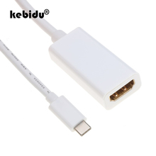 4K Type C 3,1-HDMI-совместимый Кабельный адаптер «штырь-гнездо» USB C адаптер конвертер для MacBook Chrome book DELL Samsung Phone 2024 - купить недорого