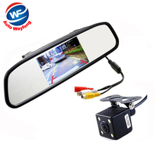 Monitor de vídeo ccd para coche, cámara LED de visión trasera de coche con Monitor de espejo retrovisor de 4,3 pulgadas 2024 - compra barato