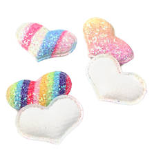 42x30mm Heart Chunky Glitter Non-woven Patch Applique For Hair bows Decoration Clothing Wedding Diy Handmade Craft,25Yc6834 2024 - buy cheap