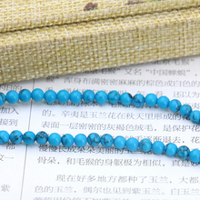 Blue Turkey Stone round Black lines loose beads 4mm DIY  15" women delicate jewerly making design bracelet necklace 2024 - buy cheap