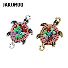 JAKONGO-Conectores de tortuga de estilo bohemio para hacer pulseras, accesorios de joyería, Color dorado/plateado antiguo, 5 uds. 2024 - compra barato