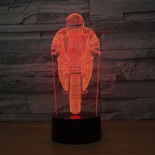Акриловая 3d лампа для мотоцикла, креативный светодиодный цветной Usb сенсорный ночник, рождественские украшения, светильник 2024 - купить недорого