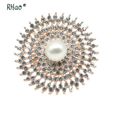 RHao Exquisite Crystal Sun Sunshine brooches for Women Girls Dress shirt sweater scarf clips jewelry pins men suit corsage gifts 2024 - buy cheap