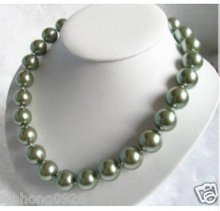 12MM green south sea shell pearl  pendant necklace 18" 2024 - buy cheap