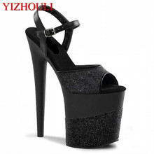 20 cm, sandals, black sequins, fashion banquet brides and Roman sexy heels 2024 - buy cheap