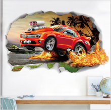 3d Vivid Cartoon Car Wall sticker For kids Rooms Living Room boy bedroom decor decals 2024 - buy cheap