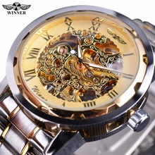 Winner Classic Design Transparent Case Golden Movement Inside Skeleton Wrist Watch Men Watches Top Brand Luxury Mechanical Watch 2024 - buy cheap