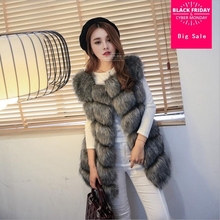 Brand Faux Fur Vest Winter Warm Long Women Faux Fox Fur Vest Furry Slim Woman Fake Fur Vest Plus Size Fur Vests High Quality 2024 - buy cheap