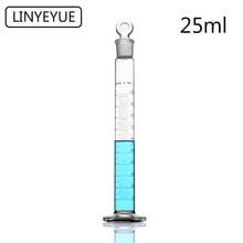 LINYEYUE 25mL Glass Graduated cylinder with stopper cap Measuring glass cylinder Laboratory Chemistry Equipment 2024 - buy cheap