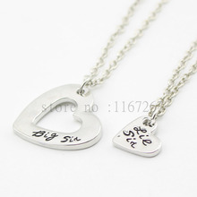 2015New style broken heart 2 parts pendant necklace Best Friends Forever Necklace Big sis Lil sis necklaceWholesale Jewelry 2024 - buy cheap