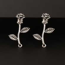 10pcs  Silver Color Nice Rose Flower Charms Nature Pendant Making DIY Handmade Fit Necklace Accessory 34X20mm A380 2024 - buy cheap