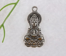 Vintage Silver Guanyin Buddha Charms Pendant For Jewelry Making Bracelet Necklace Crafts Handmade Accessories DIY Hot Sale A868 2024 - buy cheap