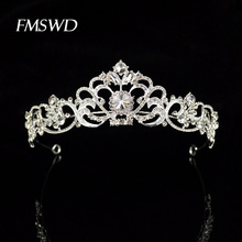 New Silver Gold Color Heart Crystal Crown Princess Bridal Wedding tiara Decoration Headpiece Wedding Accessories Hair Jewelry 2024 - buy cheap