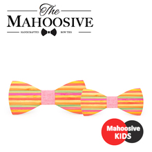 Mahoosive Rainbow Striped Wood baby bow tie floral ties Kawaii Women Gravata Borboleta Bowtie Cute Bowknot Cravat Neck Ties 2024 - buy cheap