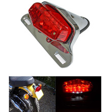 Luz cromada vermelha e personalizada de freio, lâmpada da placa de identificação para harley chopper cafe racer scrambler 2024 - compre barato