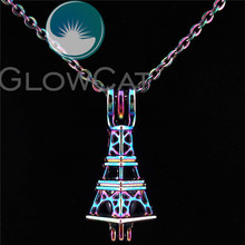 C527 Rainbow Eiffel Tower Beads Cage Essential Oil Diffuser Aromatherapy Pearl Cage Locket Necklace Women Girl Gift 2024 - buy cheap
