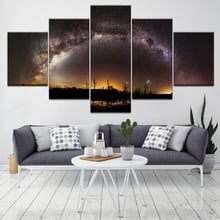 HD Printed Universe Galaxy Stars 5 Panel Reflection Space landscape Planet Picture Wall Art Canvas Paintings Home Decor Poster 2024 - buy cheap