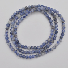 Cuentas de piedra azul de sodalita, pulsera de 4MM, collar elástico de 22 pulgadas, joyería G748 2024 - compra barato