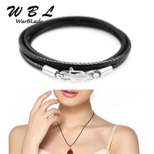 1.5 2 3mm Leather Cord Black Necklace Cord Stainless Steel Lobster Clasp Connector Waxed Rope Chain For Men Women Jewelry Making 2024 - buy cheap