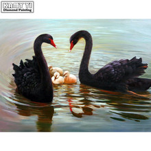 Full Square drill 5D DIY Diamond painting Black swan Diamond Embroidery Mosaic Cross Stitch Rhinestone decor 2024 - buy cheap