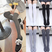 2017 Fashion Womens Girls Over Knee Thigh High Stockings Hosiery New Girls Ladies Long Cotton Stockings Warm 2024 - buy cheap