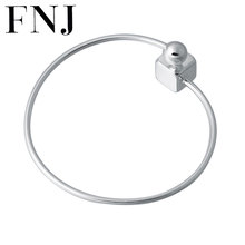 Brazalete Simple de bola FNJ de plata 925 ajustable tamaño 58mm, brazaletes de plata de ley S925 originales a la moda para joyería de mujer 2024 - compra barato
