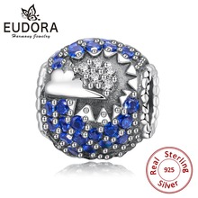 Eudora-abalorio de cristal azul para pulsera y collar, accesorio Original de plata de ley 2019, bricolaje, Z98, 925 2024 - compra barato