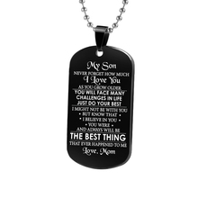 Black Necklaces Dog Tags Dad\mom To Son\daugthter Pendant Necklace Metal military Dog tag Engraving Steel Gift 2024 - buy cheap