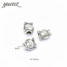 YuenZ-Cuentas espaciadoras de gran agujero para mujer, abalorios de color plata antigua, accesorios de joyería, abalorio europeo, R173, 6 uds. 2024 - compra barato