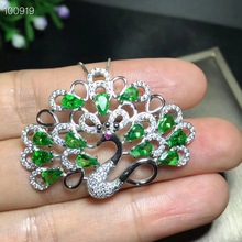 Broche de diopside Natural, estilo de doble uso, diseño plateado 925, exquisito y creativo 2024 - compra barato