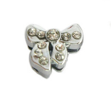 100 unids/lote 8MM lazo de diamantes de imitación DIY aleación Slide Charms ajuste para 8mm pulsera de cuero tiras de Teléfono 2024 - compra barato