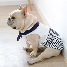 Полосатая одежда для собак, одежда для домашних животных в морском стиле, хлопковый костюм для щенков, мягкая французская одежда для бульдога, пальто для собак, Ropa Perro 2024 - купить недорого
