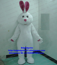 Белый длинный мех Пасхальный кролик Osterhase заяц талисман костюм мультяшный персонаж для выступлений искусство общественное благополучие zx1114 2024 - купить недорого