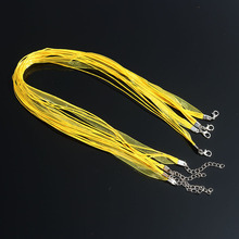 100pcs Yellow Silk Organza Ribbon Necklace Strap Cord Chain Jewelry Making Findings DIY Necklace Cord 18inch 2024 - buy cheap