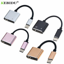 Kebidu-Cable de carga de Audio macho a hembra, convertidor tipo C a 3,5mm, conector de auriculares + carga para Xiaomi y iPhone 2024 - compra barato