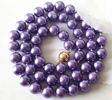 ¡DE DESCUENTO! DIY nuevo 8mm púrpura Mar del Sur Shell collar de perlas de 18 "fabricación de joyas AAA + + + about52pcs/hebras YS0373 2024 - compra barato