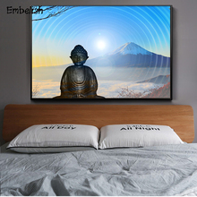 Embellecedor de pared de estatua de Buda, póster moderno de gran tamaño para sala de estar, decoración del hogar, pintura en lienzo HD, imagen de dormitorio, 1 pieza 2024 - compra barato