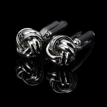 WN Formal Silvery Twist Knot Cufflinks for Mens Suits Buttons Geometric Wedding Cufflinks French Grooms Shirt Brand Cuff Links 2024 - buy cheap