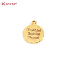 (35718)10 Uds. De colgantes redondos de latón, 11x13MM, 24K, abalorios de letras, de alta calidad, Diy, accesorios de joyería 2024 - compra barato