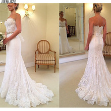 JIERUIZE robe de mariage White Vintage Lace Mermaid Wedding Dresses Sash Sweetheart Buttons Wedding Gowns vestido de noiva 2024 - buy cheap