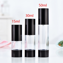 50ml  plastic airless pump bottle with black pump lid for lotion/emulsion/essence/serum refillable portable cosmetic pcking 2024 - buy cheap