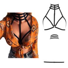 Womens Sexy Halter High Neck Cage Bandage Lingerie Bustier Hollow Out Strappy Harness Bra Erotic Open Cup Underwear Crop Top 2024 - buy cheap